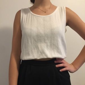 Vanity Fair white tank with detailing
